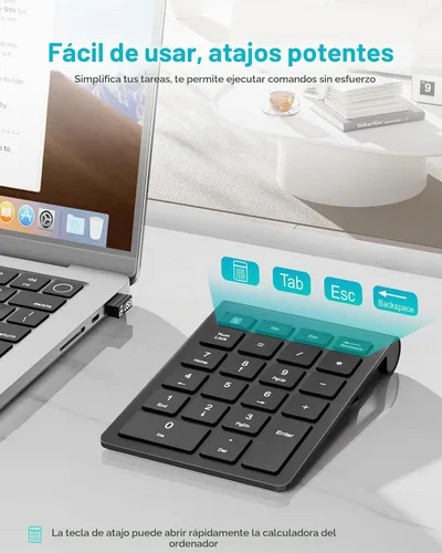 Vista 3 de Lekvey Combo de teclado numérico y mouse inalámbricos, teclado numérico