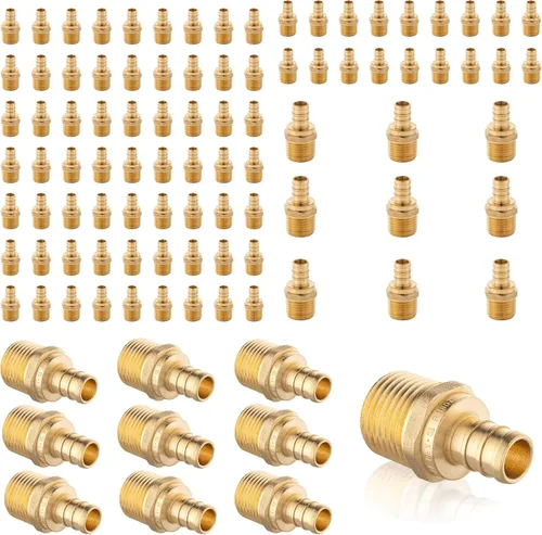 Vista 15 de EFIELD PEX - Juego de 2 adaptadores roscados macho de 1/2 pulgadas x 1/2 pulgadas, ASTM F1807, certificado UPC, NSF/ANSI 61 LF Brass,ASTM
