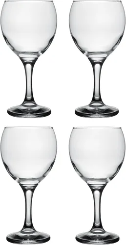 Vista 6 de Red Co. Set de 4 copas de vino de vidrio clásico de 8.75 fl oz con tallo para todo uso, vino blanco, transparente