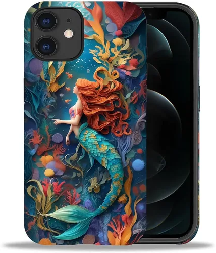 Vista 82 de DAIZAG Funda compatible con iPhone 11, hermoso color arena, patrón completo, carcasa rígida híbrida de plástico TPU + funda de protección