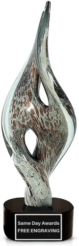 Vista 3 de Premio de Vidrio Artístico Soplado a Mano – Premio Elegante con Grabado Personalizado para Corporativo, Deportes, Jubilación, Reconocimiento