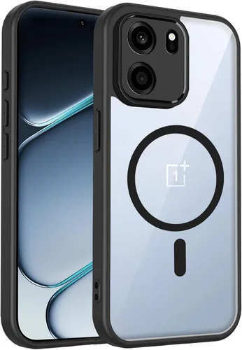 Vista 473 de Funda magnética transparente compatible con Xiaomi 17T, color negro 2 en 1 PC + TPU cubierta de teléfono a prueba de golpes, carcasa protectora