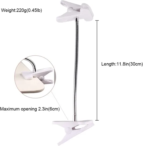 Vista 3 de KnowU Soporte de teléfono de cama de cuello de cisne flexible abrazadera de clip de brazo largo para escritorio, manos de práctica de uñas, soporte