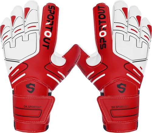 Vista 16 de Sportout Guantes de portero para jóvenes y adultos, agarre fuerte para las paradas más difíciles, con protección en los dedos y látex de 4+3MM