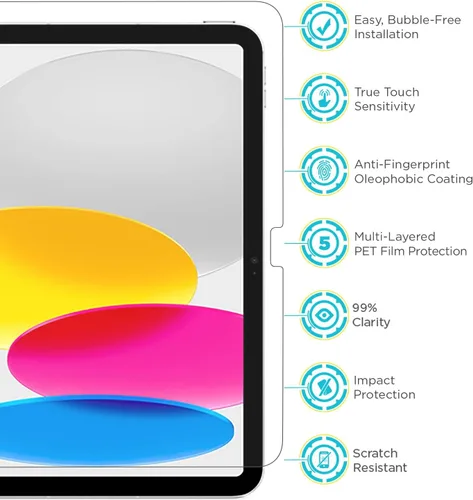 Vista 4 de Tech Armor Protector de pantalla de película antirreflejos mate para iPad 11 (2025) y iPad de 10.9 pulgadas de 10.9 pulgadas 2022, compatible