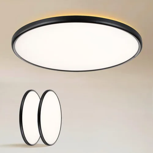 Vista 12 de TALOYA Paquete de 4 lámparas de techo LED de montaje empotrado de 10 pulgadas, 5 temperaturas de color (3000 K-6500 K), luz de panel plano redondo