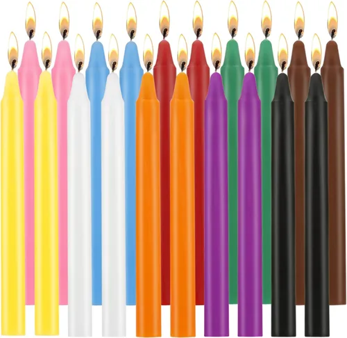 Vista 8 de Spell Candles - Juego de 20 velas religiosas para iglesia con protectores Blanco