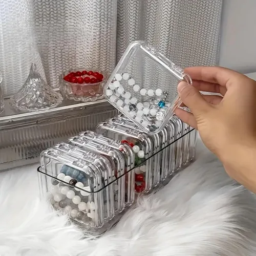 Vista 3 de Caja de almacenamiento organizadora de cables con 12 bridas de cables, caja de gestión de cables de escritorio con interruptor, organizador