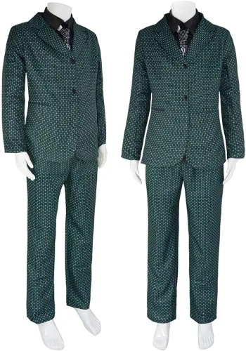 Vista 3 de Riddler Disfraz de cosplay para hombre, Edward Nygma, conjunto completo de trajes de Halloween