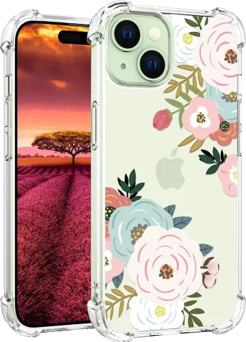 Vista 37 de Funda compatible con iPhone 15, bonita funda transparente para mujer, funda de silicona transparente para teléfono, color negro, tigre poderoso