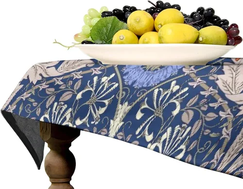 Vista 152 de Mantel Floral Retro de Pájaros, Diseño Original Bohemio William Morris Estampado Cubierta de Mesa para Hogar Picnic Fiesta Comedor Cocina William