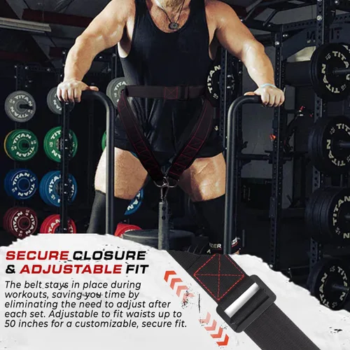 Vista 12 de Cinturón para sentadillas con barra, accesorio para rack y máquina de sentadillas, para levantamiento de pesas y powerlifting – Soporte