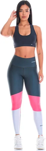 Vista 3 de Colombian Leggings para entrenamiento de talle alto. Para Mujer. Pantalones de yoga o crossfit ajustados de compresión.