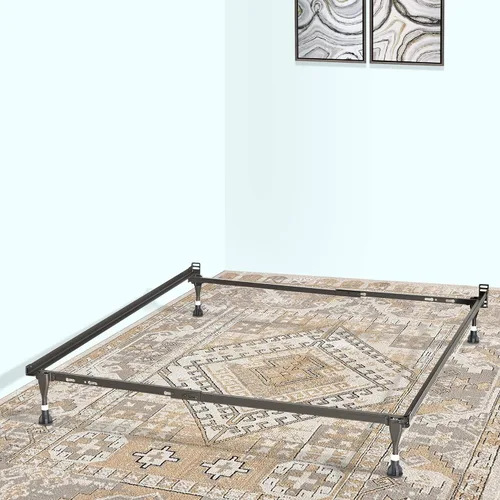 Vista 12 de Greaton, Base de cama de metal avanzada para somier y colchón, cabecero ajustable, sin ruido, sin herramientas, fácil montaje, soporte de 4 patas
