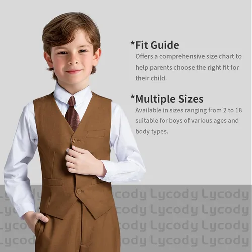 Vista 115 de Conjunto de chaleco para niños, trajes formales, trajes de boda, ropa de vestir