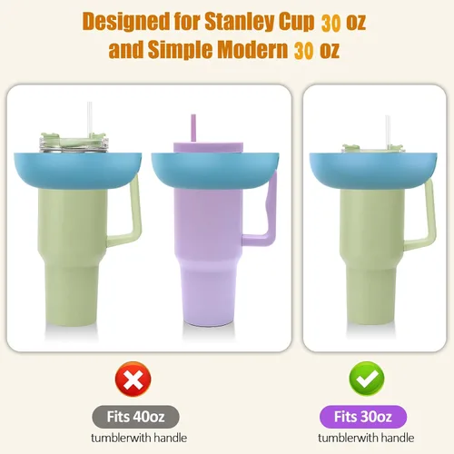 Vista 2 de Cuenco para aperitivos Stanley Cup de 30 onzas con asa, perfectamente compatible con el vaso Stanley Quencher H2.0 de 30 onzas con asa, bandeja