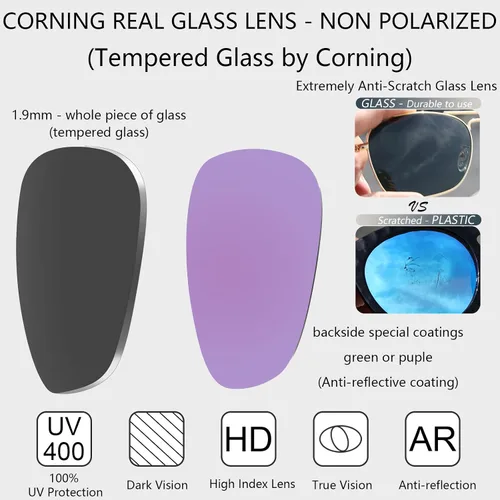Vista 3 de IOHLNG Lentes de sol cuadrados de aviador para mujeres y hombres, polarizados, militares, cuadrados, clásicos, vintage, de metal