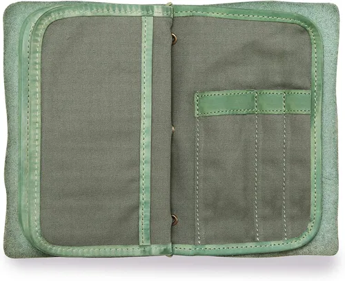 Vista 5 de Cartera de viaje organizadora de cuero genuino Nomad Cartera de mujer con soporte para pasaporte