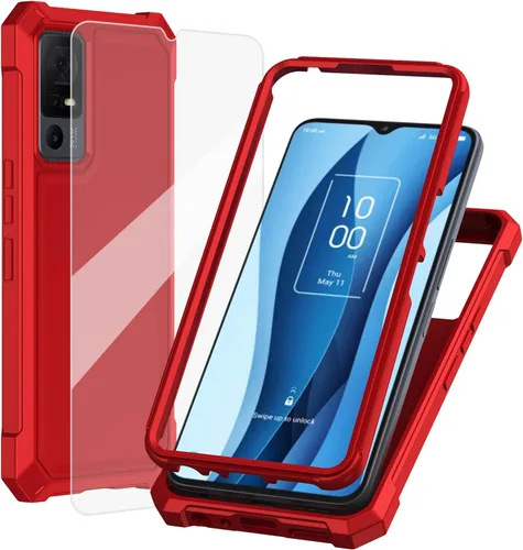 Vista 10 de Ailiber Funda para TCL 40 XE, TCL 40 X con protector de pantalla de vidrio templado, protección de estructura de doble capa, parachoques de TPU