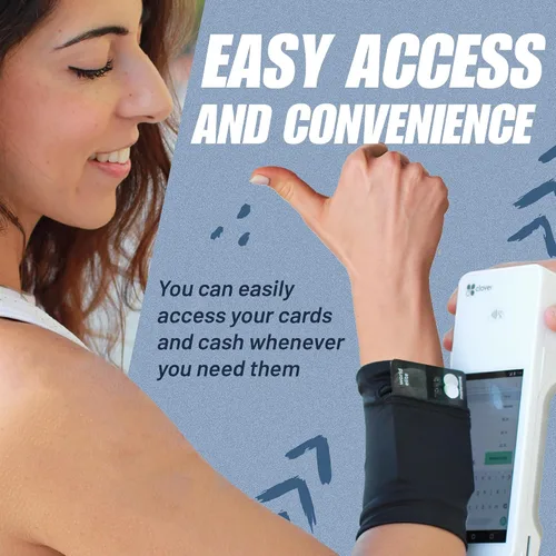 Vista 5 de Funda para Billetera, Pulsera para Billetera - Antirrobo - Bloqueo RFID - Ligero - Perfecto para Viaje, Correr, Senderismo, Pack de 3