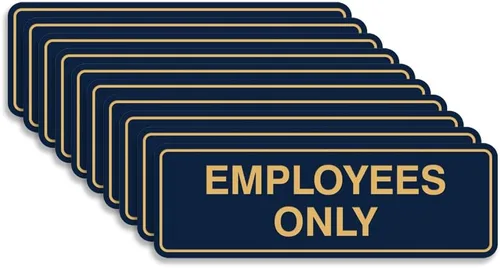 Vista 16 de Letrero estándar de solo empleados - Negro - Pequeño (1 paquete)