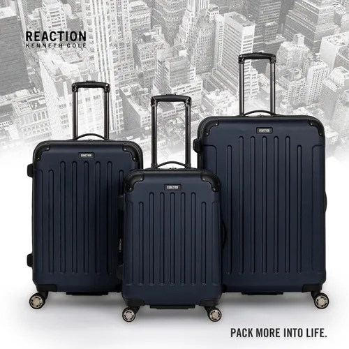 Vista 6 de Kenneth Cole Reaction Renegade - Maleta de mano con 4 ruedas rígidas expandible de 16 pulgadas Azul marino Renegade - Maleta de viaje de 28 pulgadas