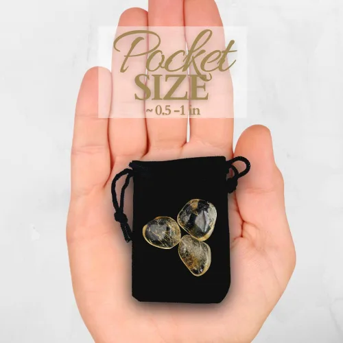 Vista 3 de ZATNY Piedras de cristal de citrino natural – 3 piezas de piedras preciosas de 0.5 a 1 pulgada para curación, ansiedad, riqueza, dinero, abundancia