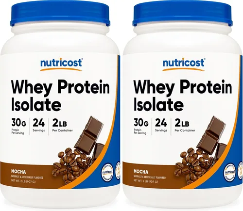 Vista 28 de Nutricost Polvo aislado de proteína de suero (masa de pastel, 2 libras)