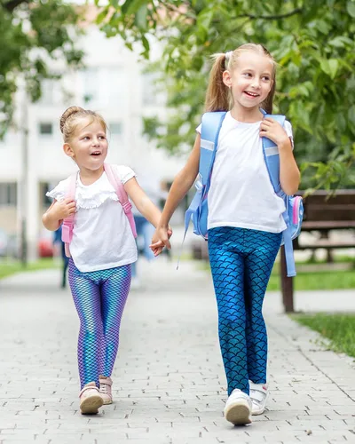 Vista 6 de Suhine 3 piezas de leggings metálicos de sirena para niñas, de cintura alta, elásticos, pantalones ajustados para niños, entrenamiento, fiesta