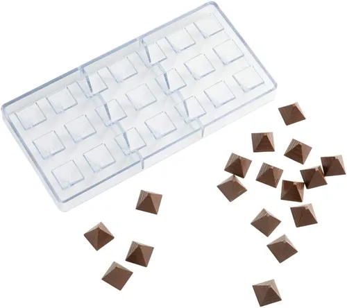 Vista 25 de Restaurantware Pastry Tek Molde para Barra de Chocolate de 10.8 x 5.3 Pulgadas 1 Molde de Chocolate Apto para Lavavajillas - 4 Cavidades Molde