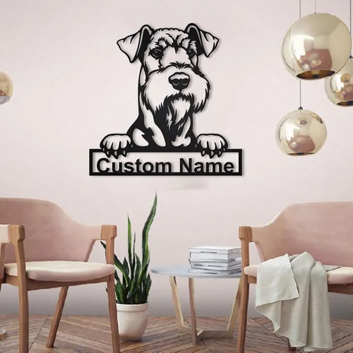 Vista 6 de Letrero de madera personalizado de perro Airedale Terrier Letrero de madera personalizado Airedale Terrier Airedale Terrier divertido Regalo
