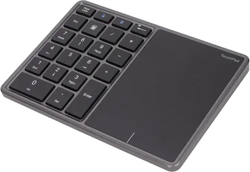 Vista 3 de Lazmin112 Teclado numérico inalámbrico, teclado numérico Bluetooth de 22 teclas 2.4G con panel táctil, interfaz tipo C, soporte para Win, para iOS