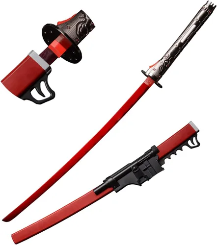 Vista 9 de Samuel Rodrigues/Raiden Sword Japanes Juego Cosplay Prop Metal Versión mejorada Katana Negro/Rojo No Sharp