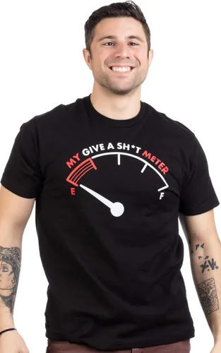 Vista 2 de My Give a Sh*t Meter is Empty Divertida camiseta sarcástica con comentario de broma para hombre