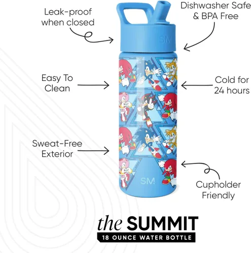 Vista 10 de Simple Modern DC Comics Batman - Botella de agua para niños con tapa con pajilla, vaso aislado de acero inoxidable de 14 onzas para niños, vaso a