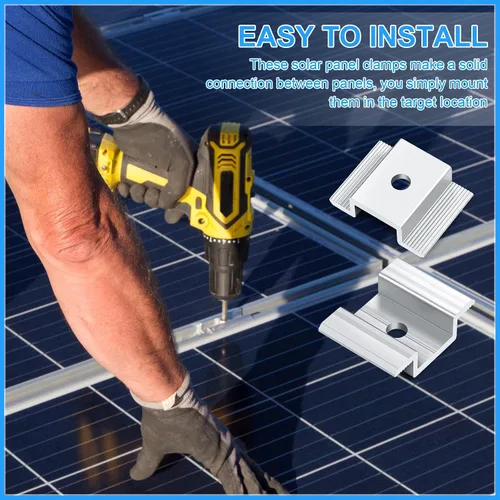 Vista 5 de Paquete de 12 abrazaderas centrales para panel solar de 1.06 pulgadas, accesorios de montaje de aluminio, abrazadera media solar de aluminio
