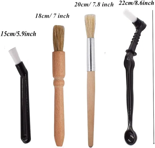 Vista 5 de DXary Juego de 8 cepillos de café profesional para café, incluye molinillo de café de madera, cepillo de limpieza y cepillo de nailon para cafetera
