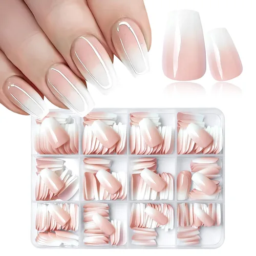 Vista 9 de 240 uñas postizas cuadradas medianas con lima de pestañas