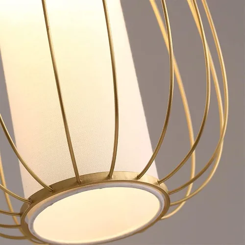 Vista 3 de Genérico Araña moderna, Pendant Lights Single Head Japanese Style Light - Aisle Chandelier Study Copper Ceiling Fitting Fixtures Lighting V-intage