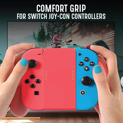 Vista 6 de CoreAudio Switch Comfort Grip - Red - Easy Attachment, Comfortable Hold, Nintendo Switch Joy-Con Handheld Joystick Remote Control Cover Holder