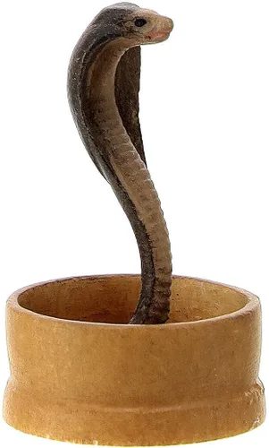 Vista 3 de Holyart Snake in Basket Original Cometa Nativity Scene en madera pintada de Val Gardena 3.9 in