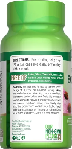Vista 7 de Cápsulas de extracto de equinácea 1300 mg 100 unidades Sin OMG y sin gluten por Nature's Truth