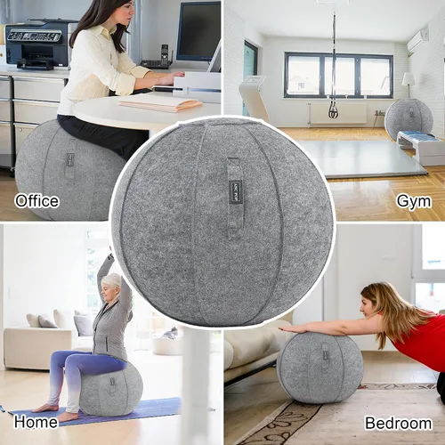 Vista 7 de ANC POP Pelota de yoga, silla antideslizante de estabilidad, pelota de gimnasio grande de 25 pulgadas para fitness, equilibrio y entrenamiento