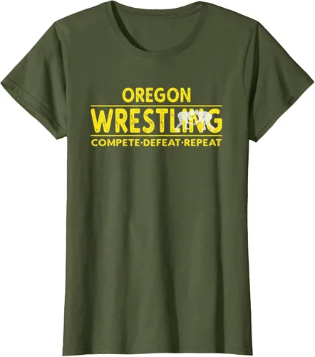Vista 77 de Oregon Wrestling - Camiseta para competir, derrota, repetir
