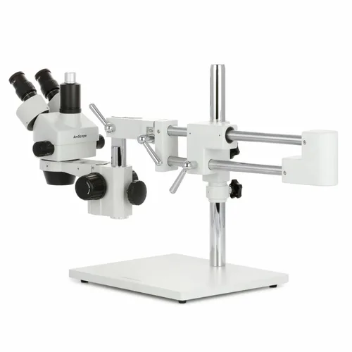 Vista 4 de AmScope Microscopio estéreo simul-Focal del auge trinocular 3.5X-180X con la fibra óptica del LED y la cámara de 20MP USB3