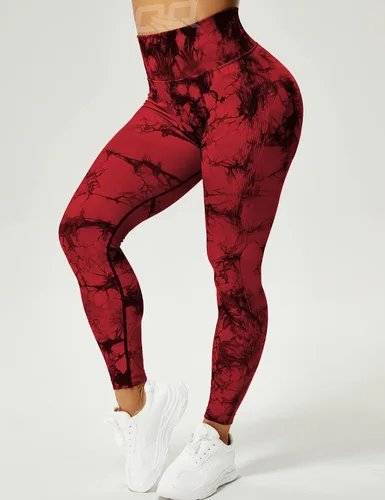 Vista 2 de QOQ Leggings de entrenamiento de cintura alta para mujer, sin costuras, levantamiento de glúteos, pantalones de yoga para gimnasio, pantalones