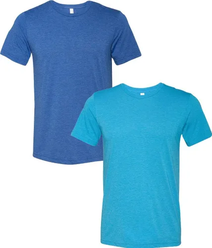 Vista 34 de Bella Canvas 3413c para hombre (1) Triblend verde + (1) Triblend rojo