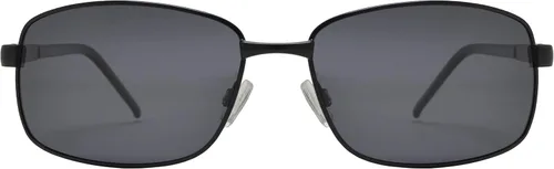 Vista 3 de Fashion Eyelinks Gafas de sol polarizadas con marco de metal rectangular ancho para hombres grandes extra grandes