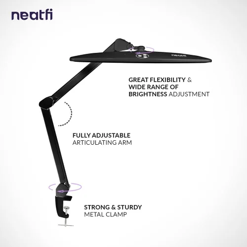 Vista 5 de Neatfi Elite - Lámpara de trabajo HD XL, 1600 lúmenes, 84 LED SMD, 6500K, atenuación no polar, luz de escritorio para el hogar, la oficina y la sala