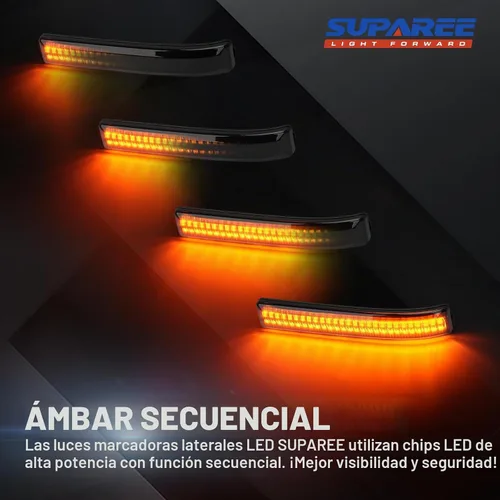 Vista 4 de SUPAREE - Luces de espejo lateral LED Switchback para Ford F150 2009-2014 2010-2014 Raptor Sequential Amber Signal Lights Smoked Lens Aftermarket